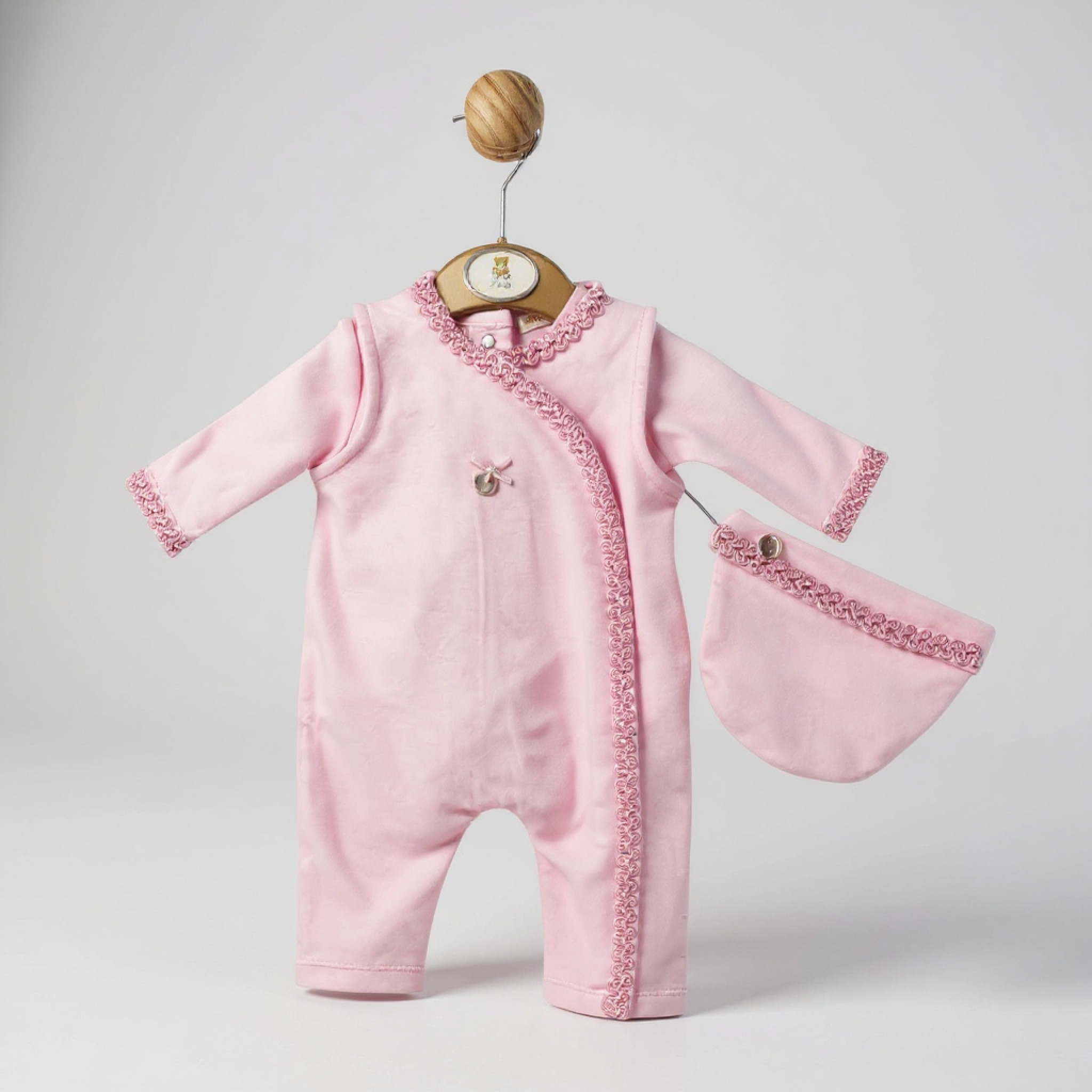 Mintini China  MB5374AP Brocade Overall vest, and hat(1-6 months)