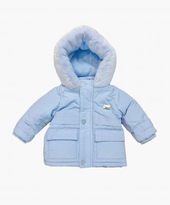 MB5425  Blue Fur Trimmed Coat  (3-9 months)