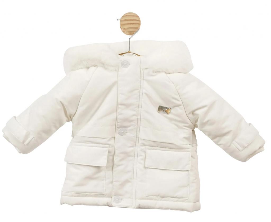 Mintini MB5425D  MB5425D White Fur Trimmed Coat (12-24 months)