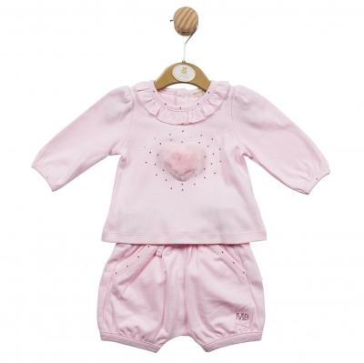 Mintini MB5538 MB5538P Fluffy Heart Bloomer Set (3-9 months)