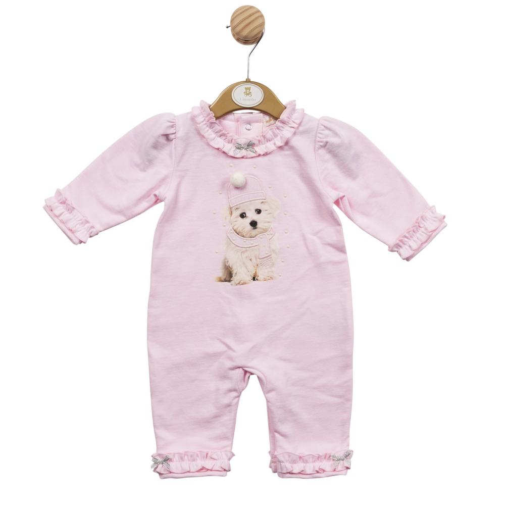 Mintini MB5590  MB5590 Frilled Romper With Puppy (1-9 months)