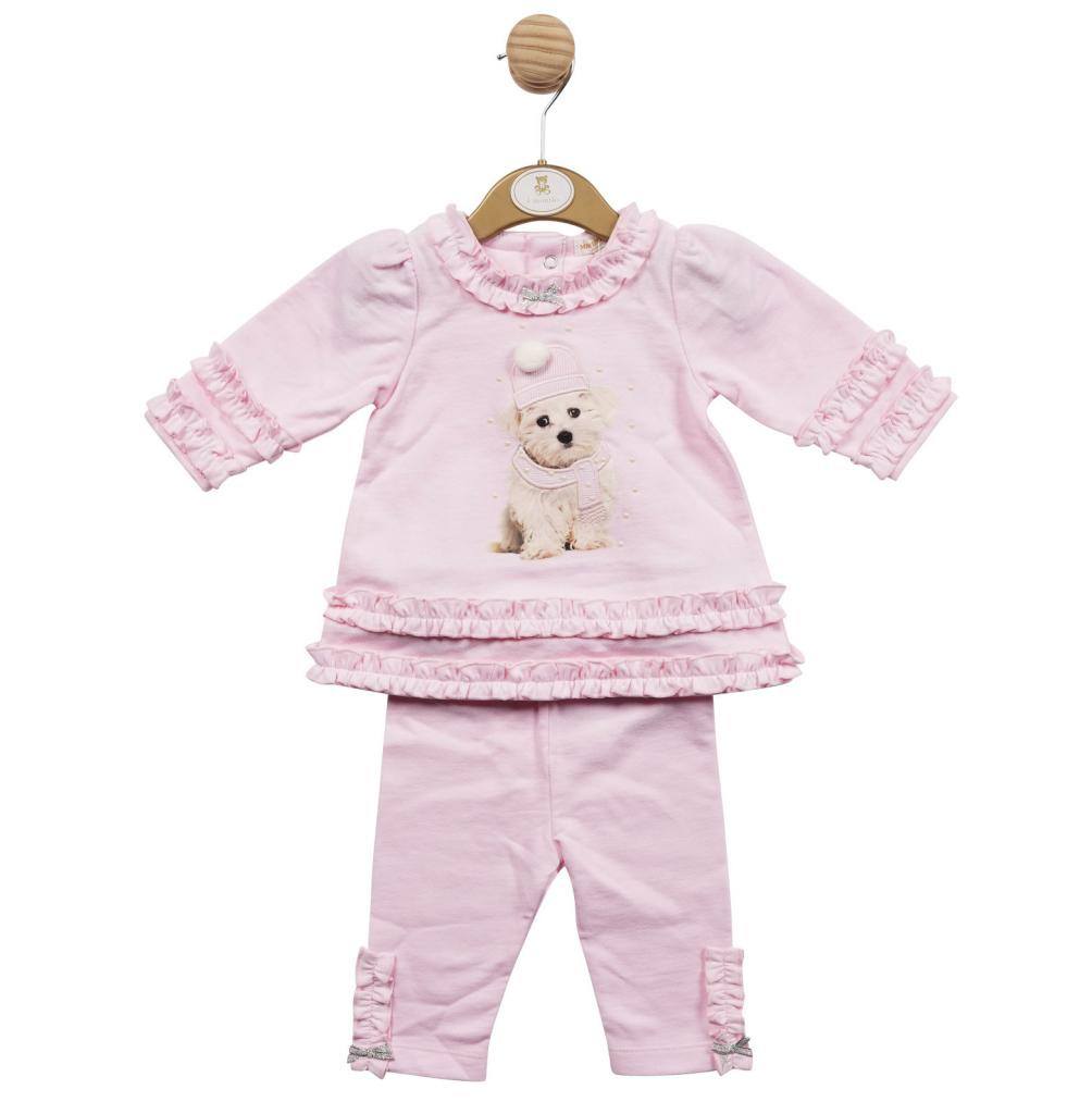Mintini   MB5593 Frilled Tunic and Trousers With Puppy (3-9 months)