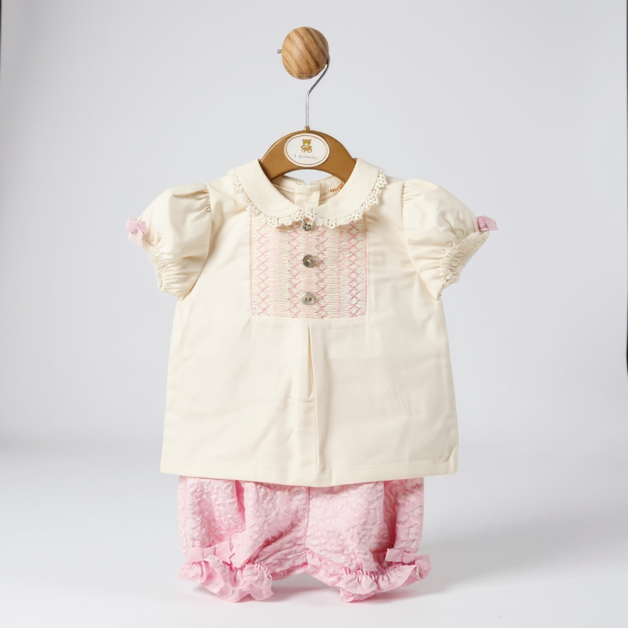 Mintini MB5626  MB5626P Floral Smocked Bloomer Shorts Set (3-9 months)