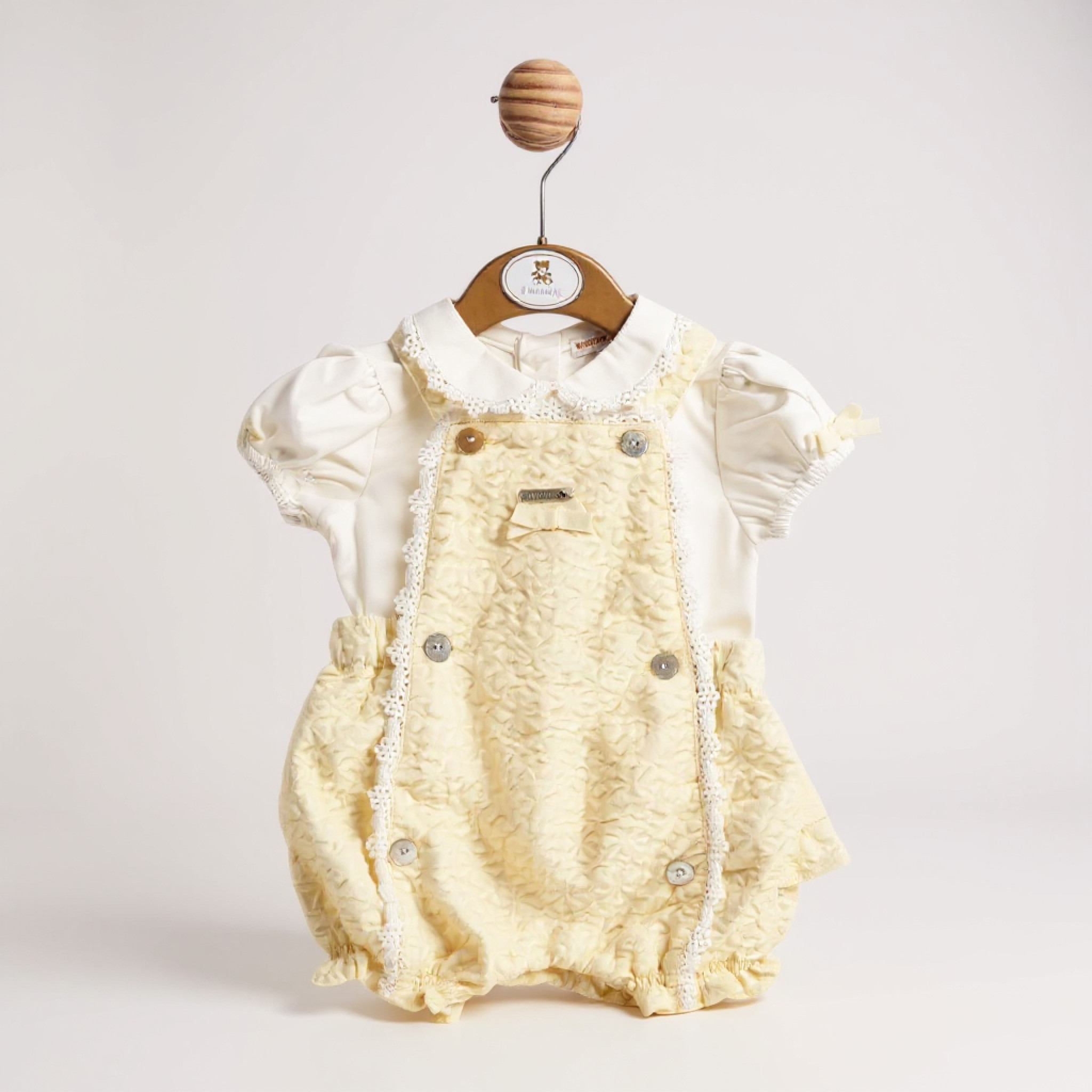 Mintini MB5630A  MB5630AY Floral Bloomer Dungaree Set (12-24 months)