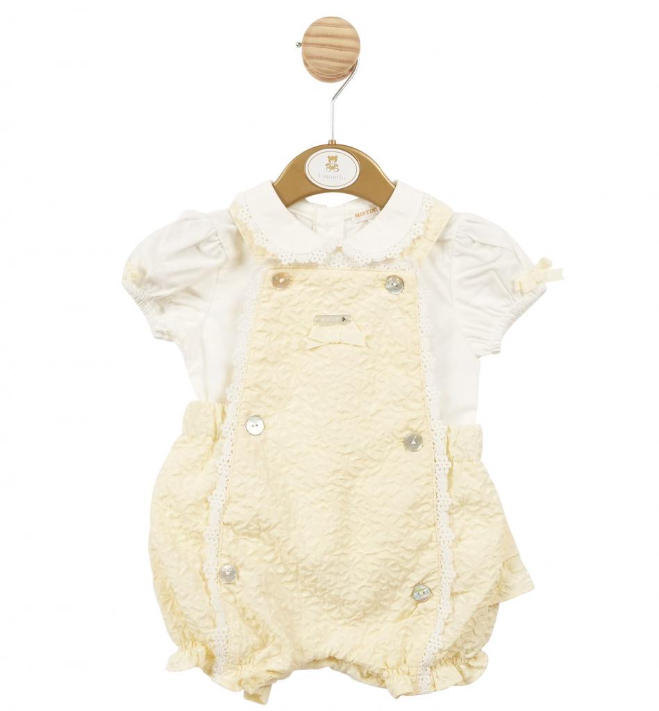 Mintini MB5630A  MB5630A Floral Bloomer Dungaree Set (12-24 months)