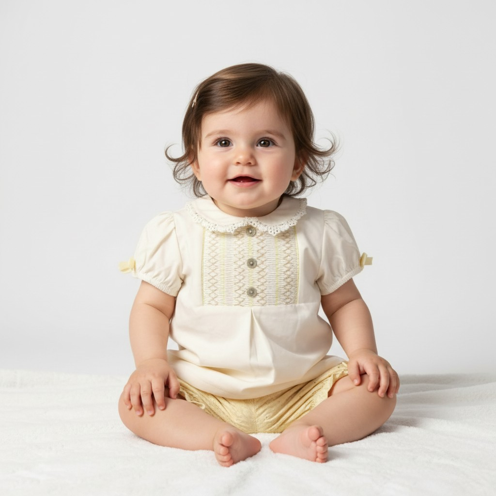 Mintini MB5633A  MB5633-AY Floral Smocked Bloomer Shorts Set (12-24 months)