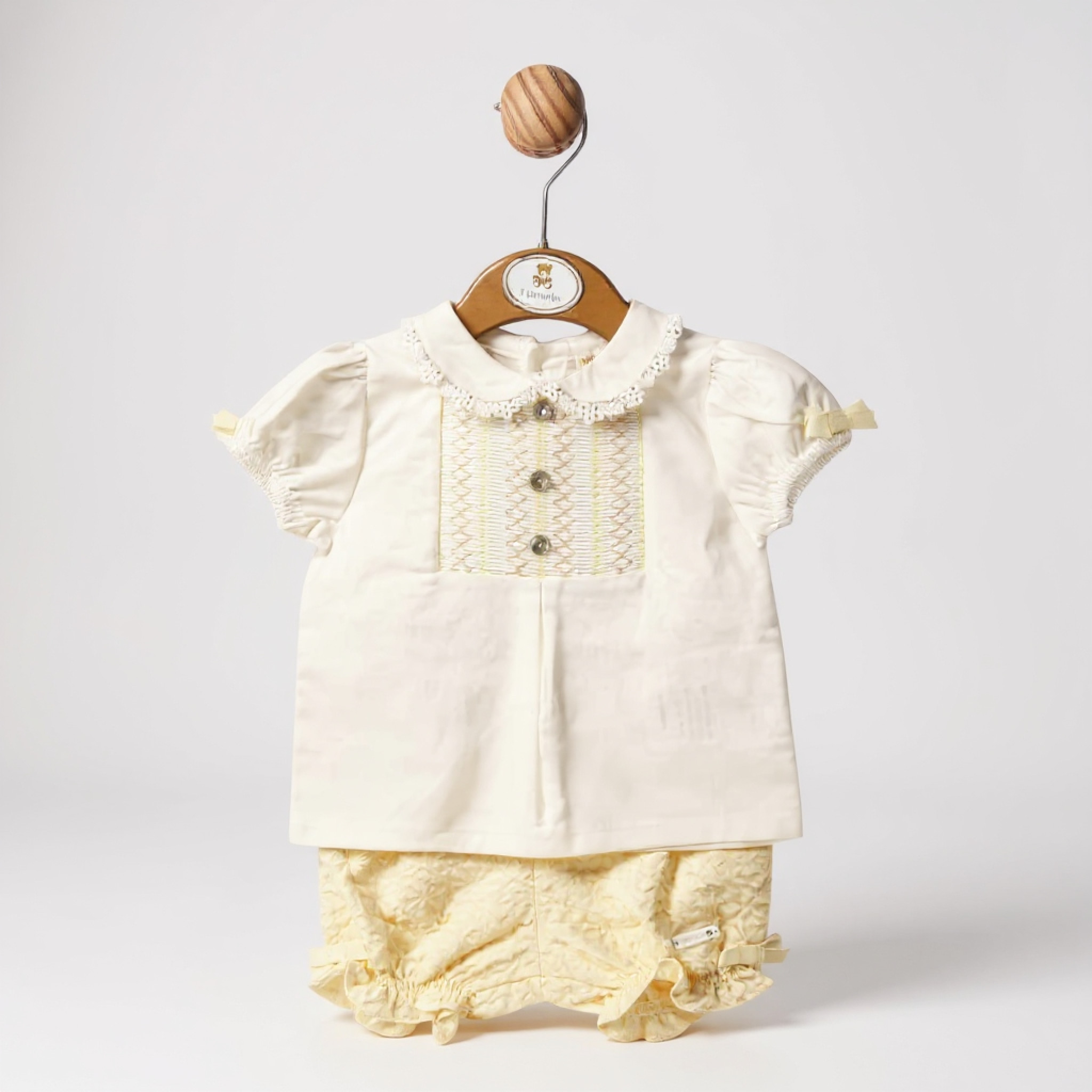 Mintini MB5633A  MB5633AY Floral Smocked Bloomer Shorts Set (12-24 months)