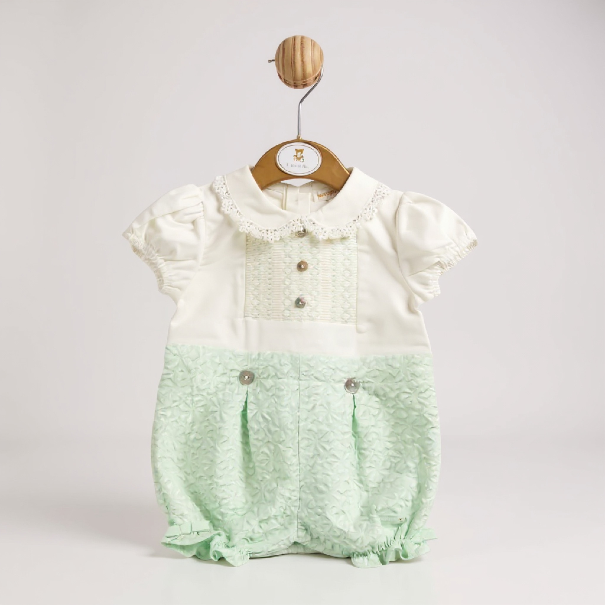 Mintini MB5636  MB5636G Floral Smocked Romper (1-9 months)