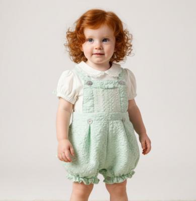 MB5638AG  Floral Smocked Dungaree Set  (12-24 months)