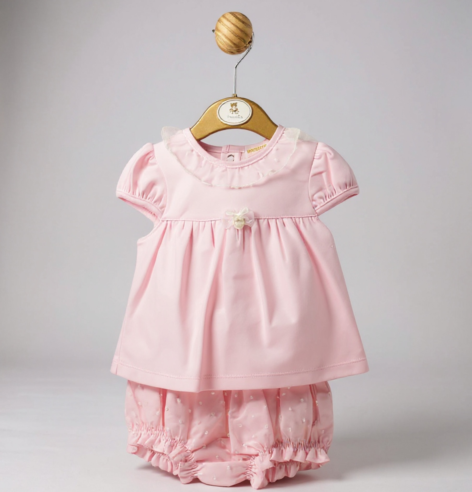 Mintini MB5654 5056590124782 MB5654P Smocked and Dotty Bloomer Set (3-9 months)