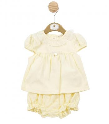Mintini MB5663 5056590125093 MB5663Y Smocked and Dotty Bloomer Set (3-9 months)