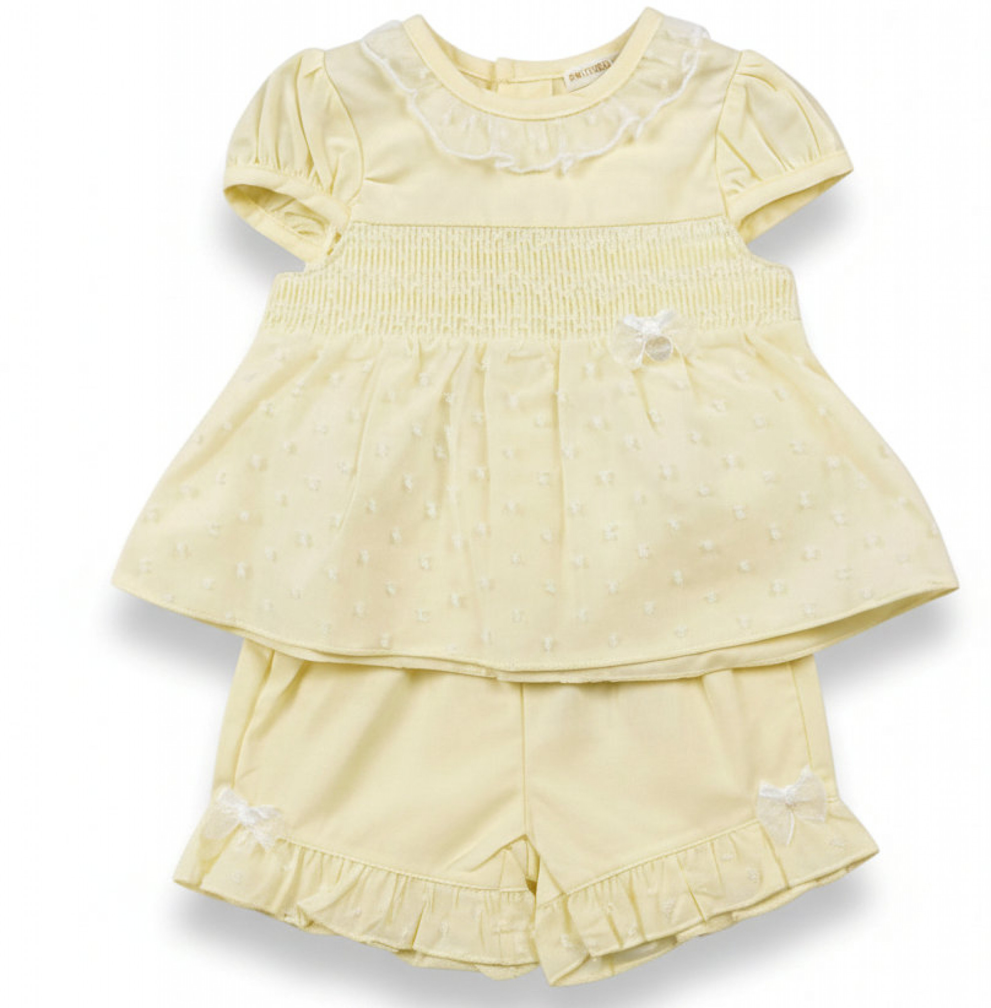 Mintini MB5666 5056590125215 MB5666Y Smocked and Dotty Shorts Set (3-9 months)
