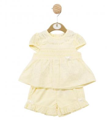 Mintini MB5666 5056590125215 MB5666Y Smocked and Dotty Shorts Set (3-9 months)