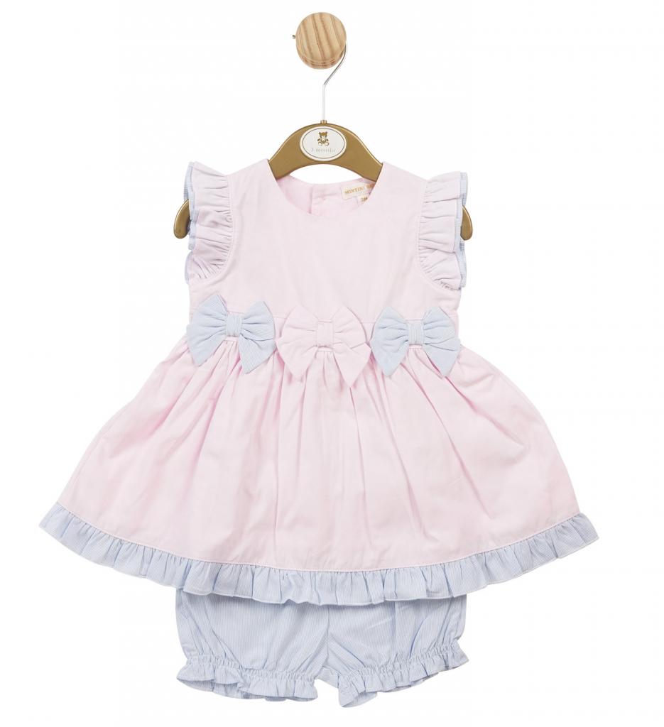 Mintini MB5697  MB5697 "Bows and Frills" Dress Set (3-9 months)
