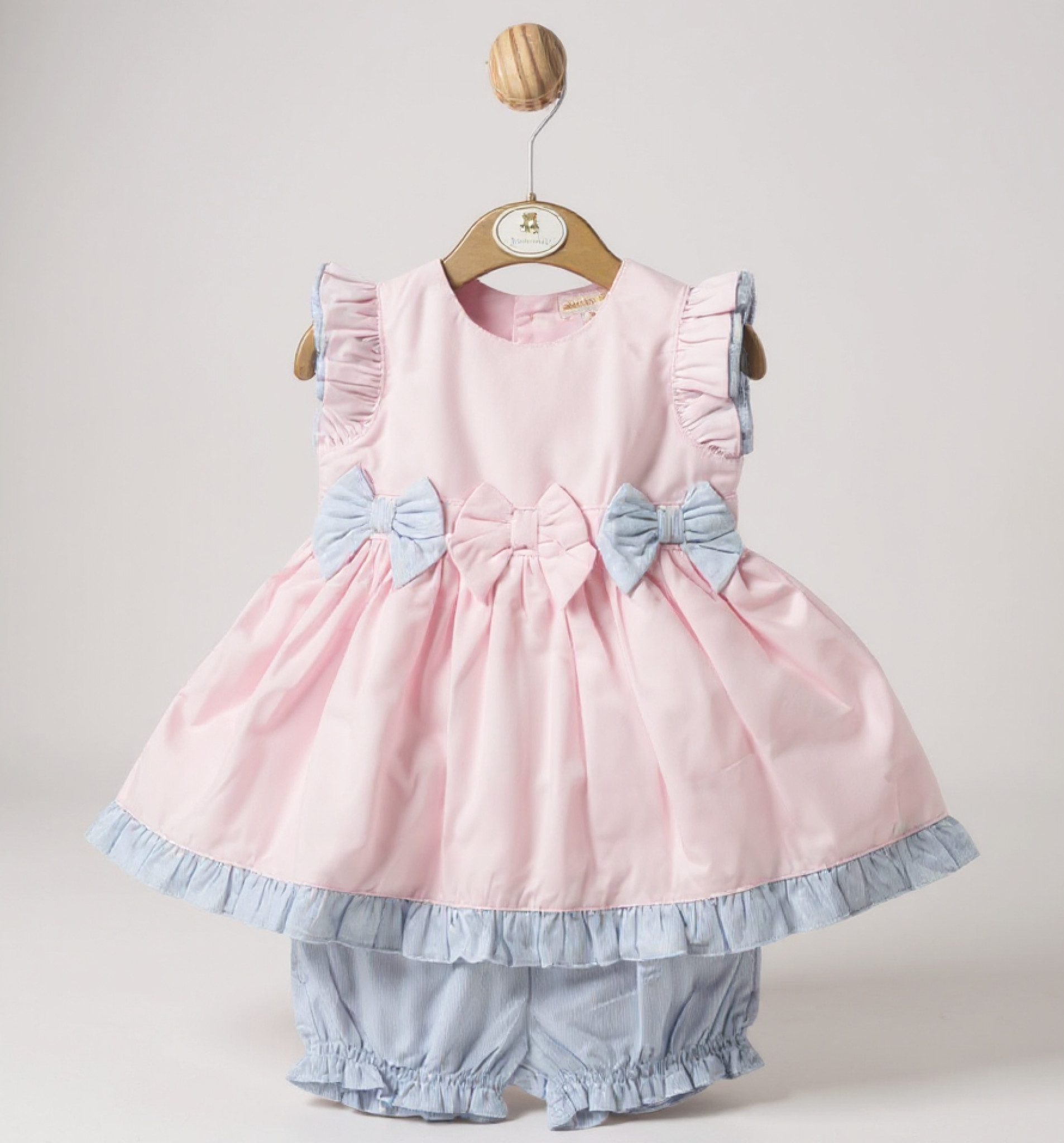Mintini MB5697  MB5697s "Bows and Frills" Dress Set (3-9 months)