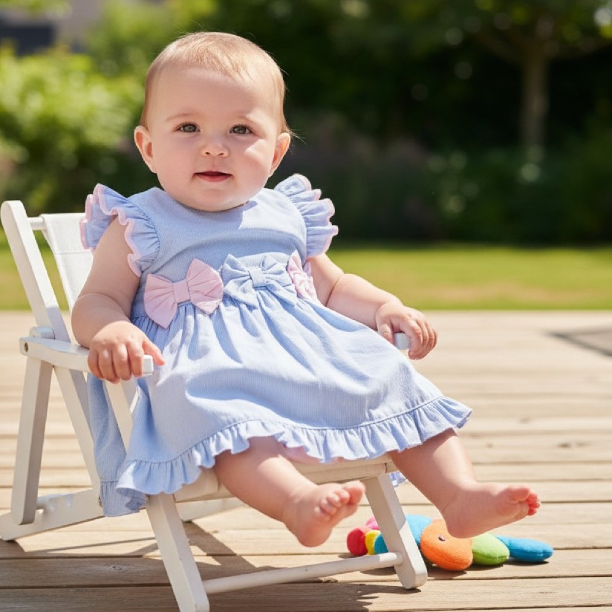 Mintini MB5698  MB5698P "Bows and Frills" Dress Set (3-9 months)