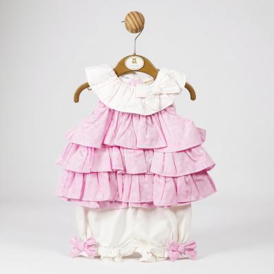 Mintini MB5732 5056590127608 MB5732-P Gingham "Bow and Frills" Bloomer Set (3-9 months)