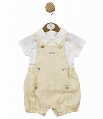 Mintini MB5747A 5056590128285 MB5747-A Waffle Short Dungaree Set (12-24 months)