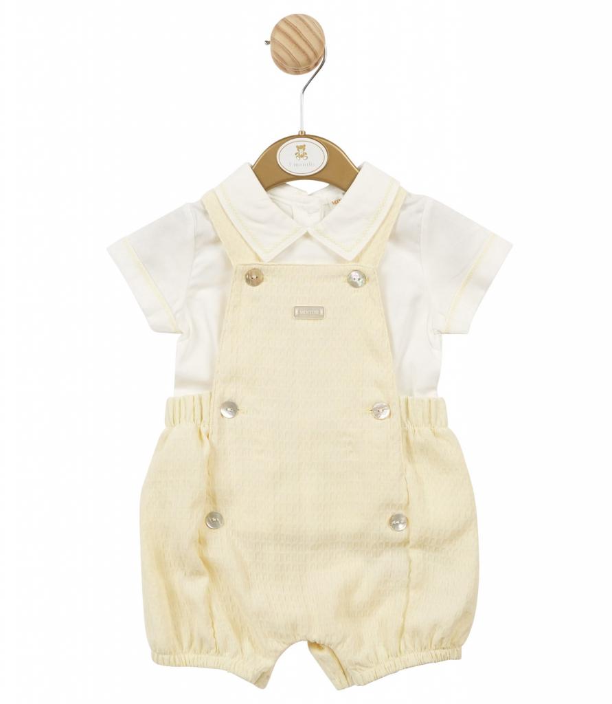 Mintini MB5747A 5056590128285 MB5747A Waffle Short Dungaree Set (12-24 months)
