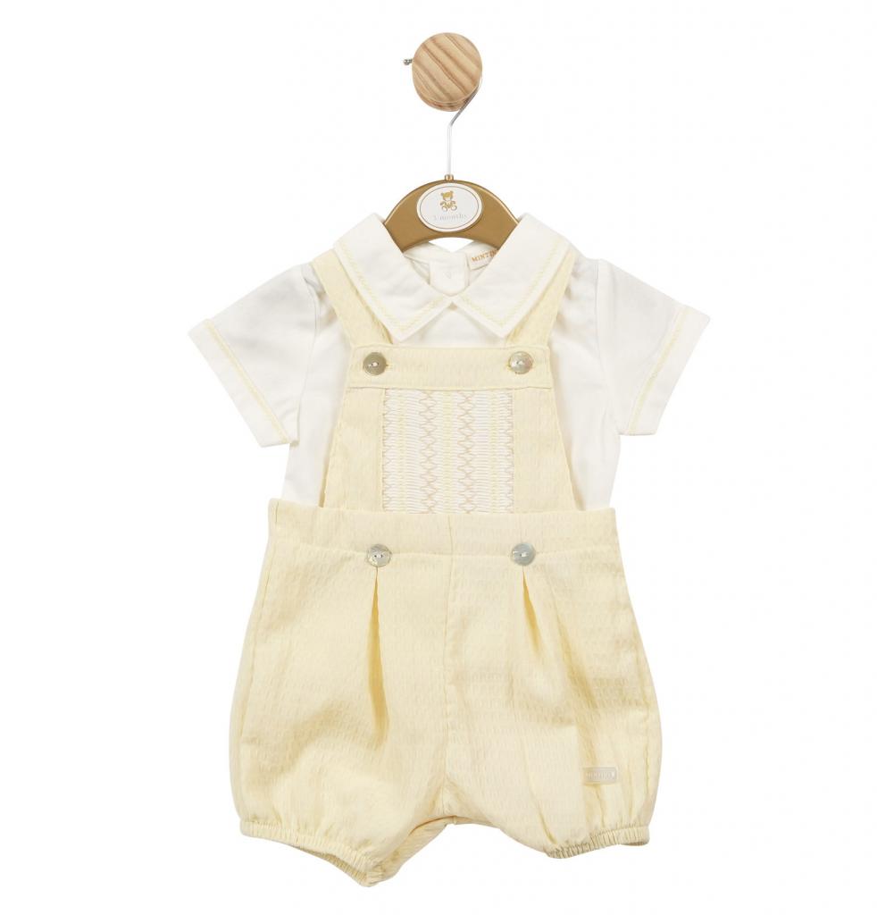 Mintini MB5748A  MB5748A Smock Short Dungaree Set (12-24 months)