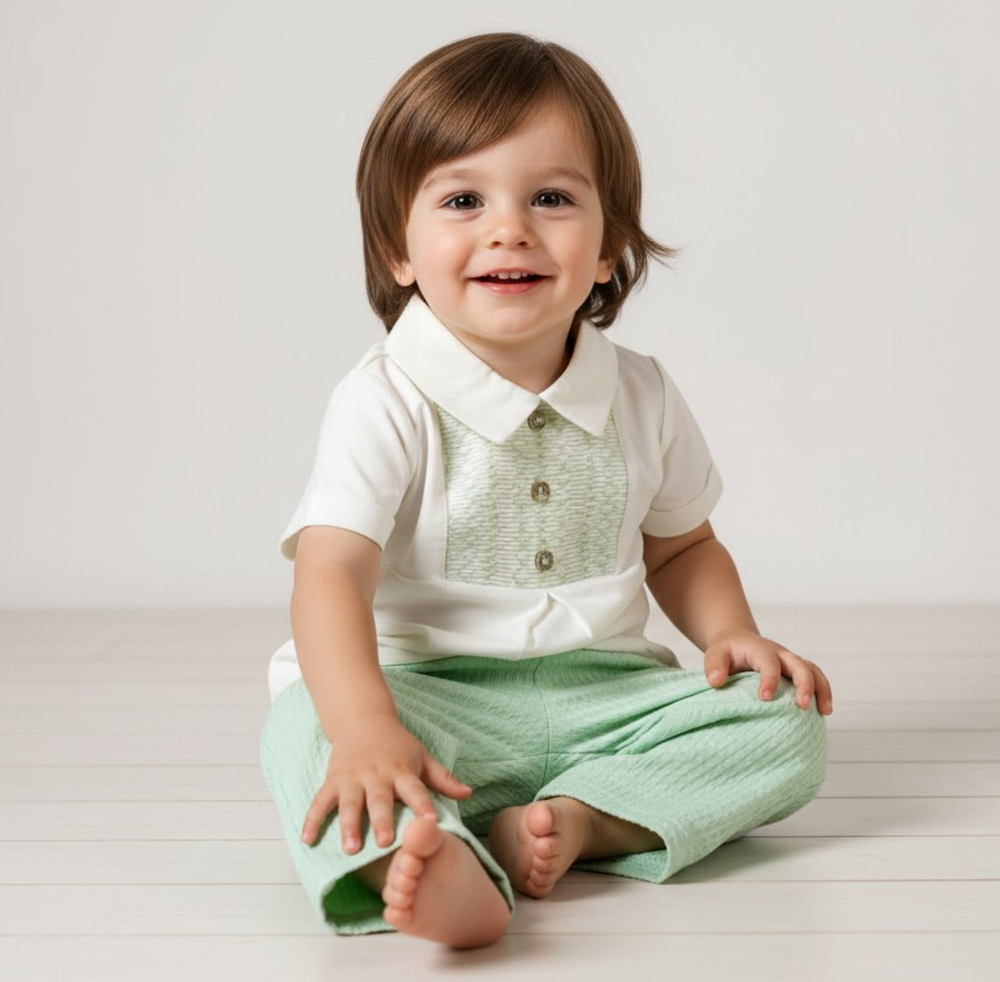 Mintini MB5757A 5056590128742 MB5757A Smocked Waffle Trouser Set (12-24 months)