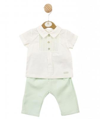 Mintini MB5757A 5056590128742 MB5757-A Smocked Waffle Trouser Set (12-24 months)