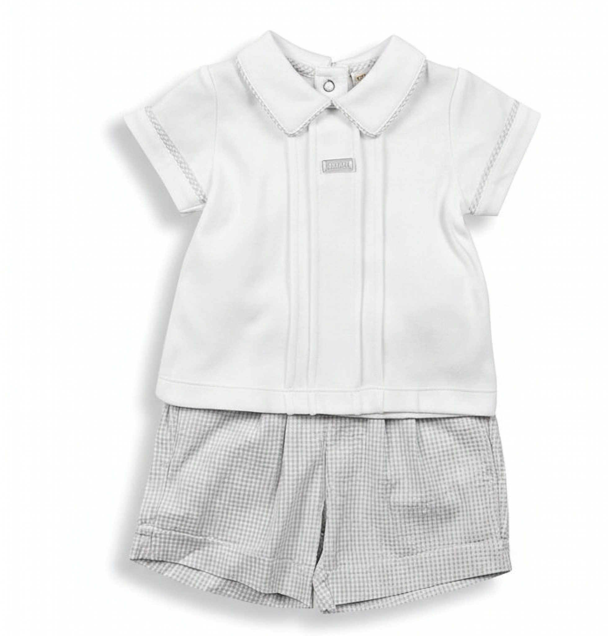 Mintini MB5775  MB5775G Check Shorts Set (3-9 months)