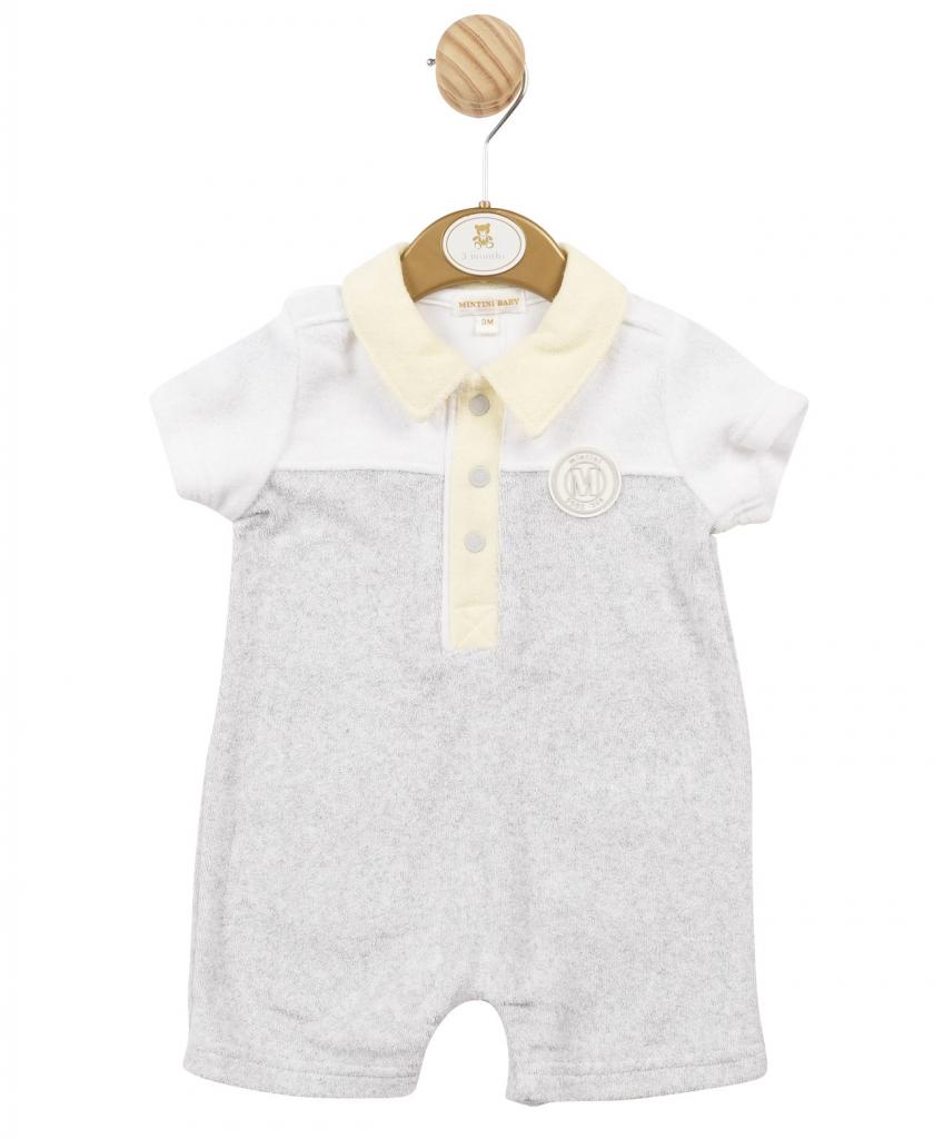 Mintini MB5978A 5056590130660 MB5798A Colour Block Towelling Romper (12-24 months)