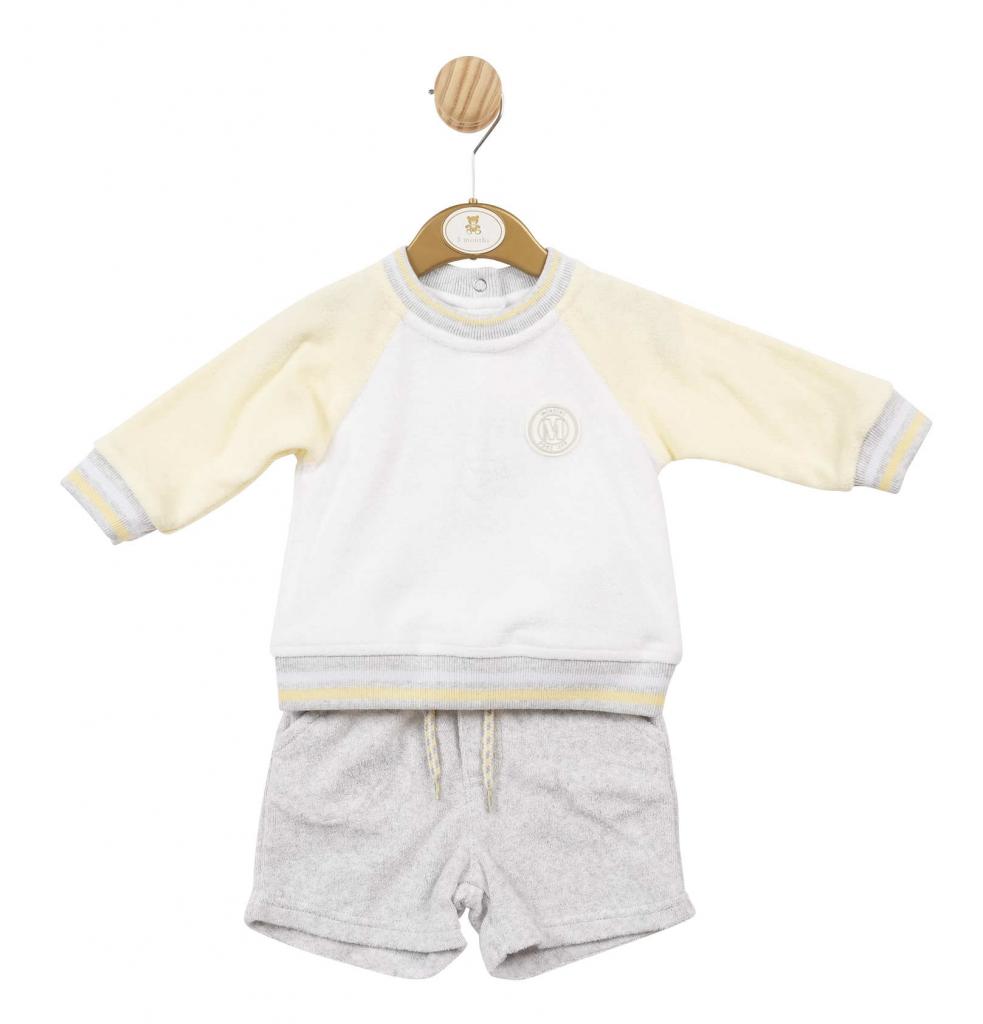 Mintini MB5801A 5056590130752 MB5801A Colour Block Towelling Shorts Set (12-24months)