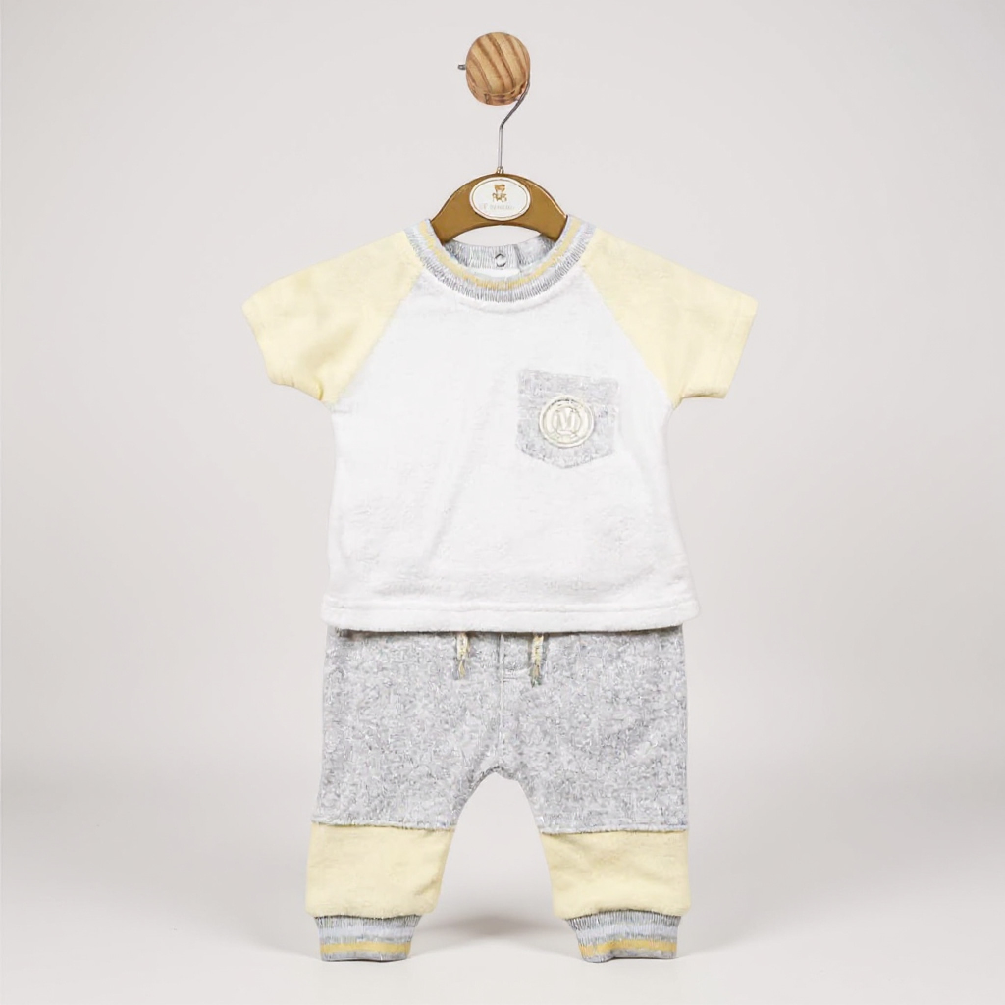 Mintini MB5802A 5056590130844 MB5802-A Colour Block Towelling Jog Set (12-24 months)