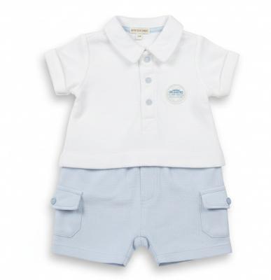 MB5809  Pique and Toweling "Car" Romper  (3-9 months)
