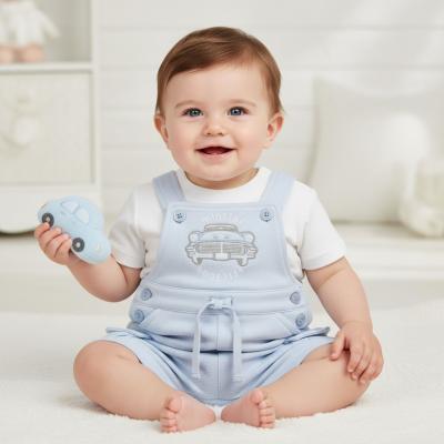 MB5810-S  Pique "Car" Dungaree Set  (3-9months)