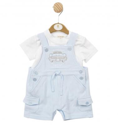 Mintini MB5810 5056590131070 MB5810S Pique "Car" Dungaree Set (3-9months)
