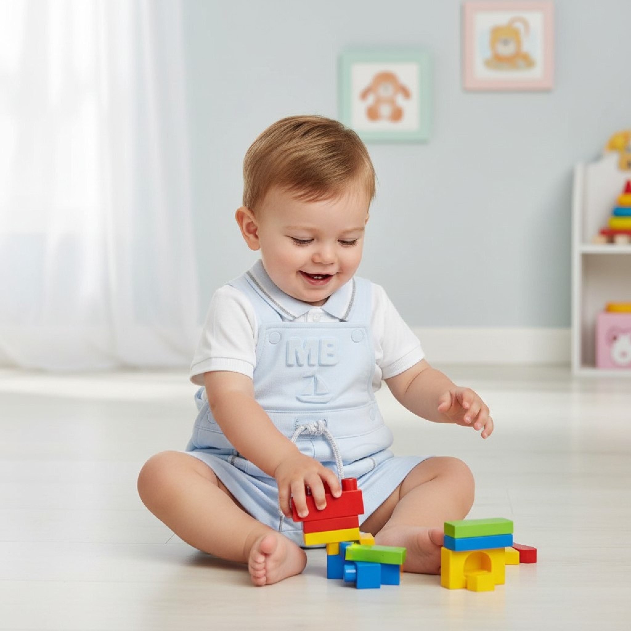 Mintini MB5839 5056590131322 MB5839S "MB Boat" Dungaree Set (3-9 months)