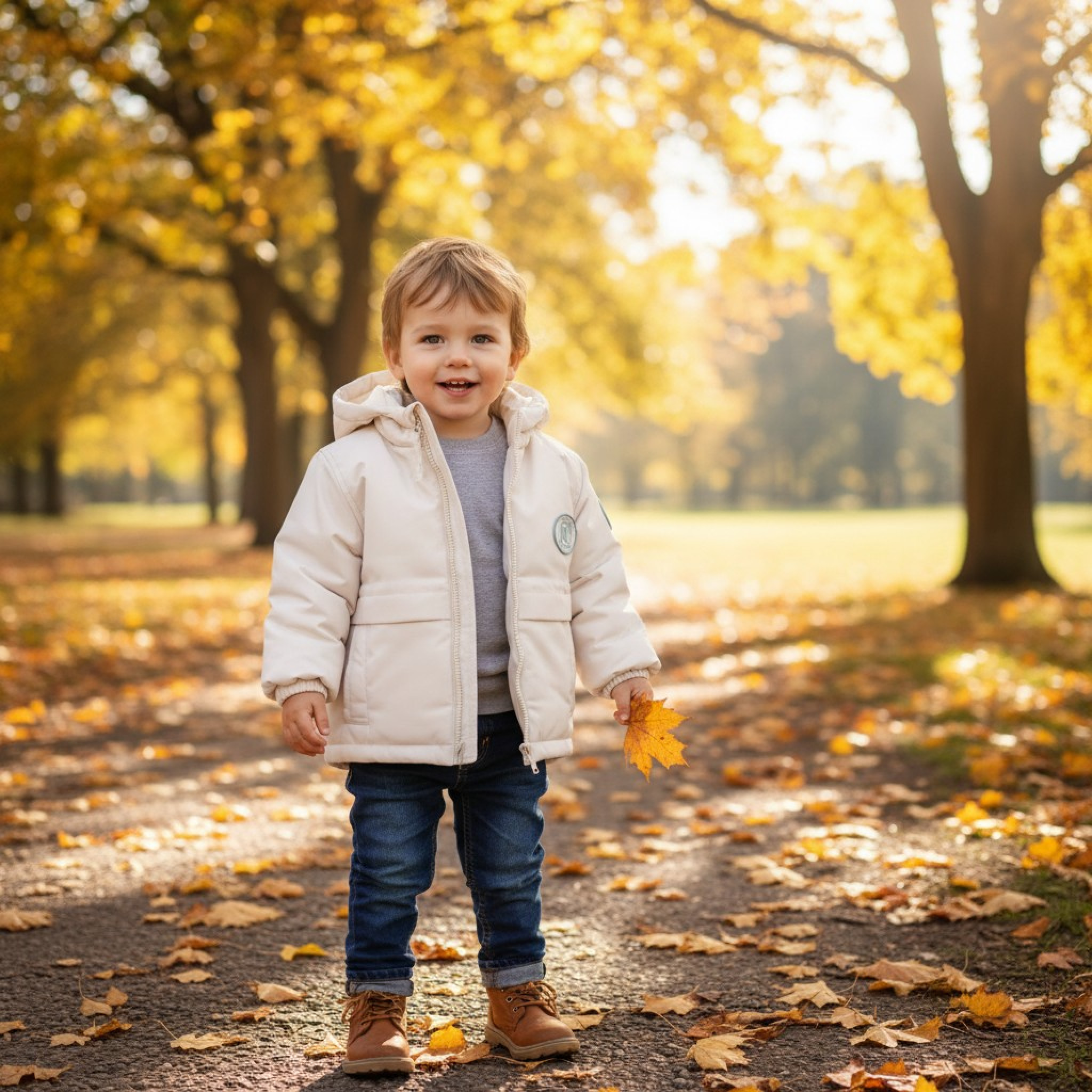 Mintini MB5901A  MB5901A White Hooded Winter Coat (12-24 months)