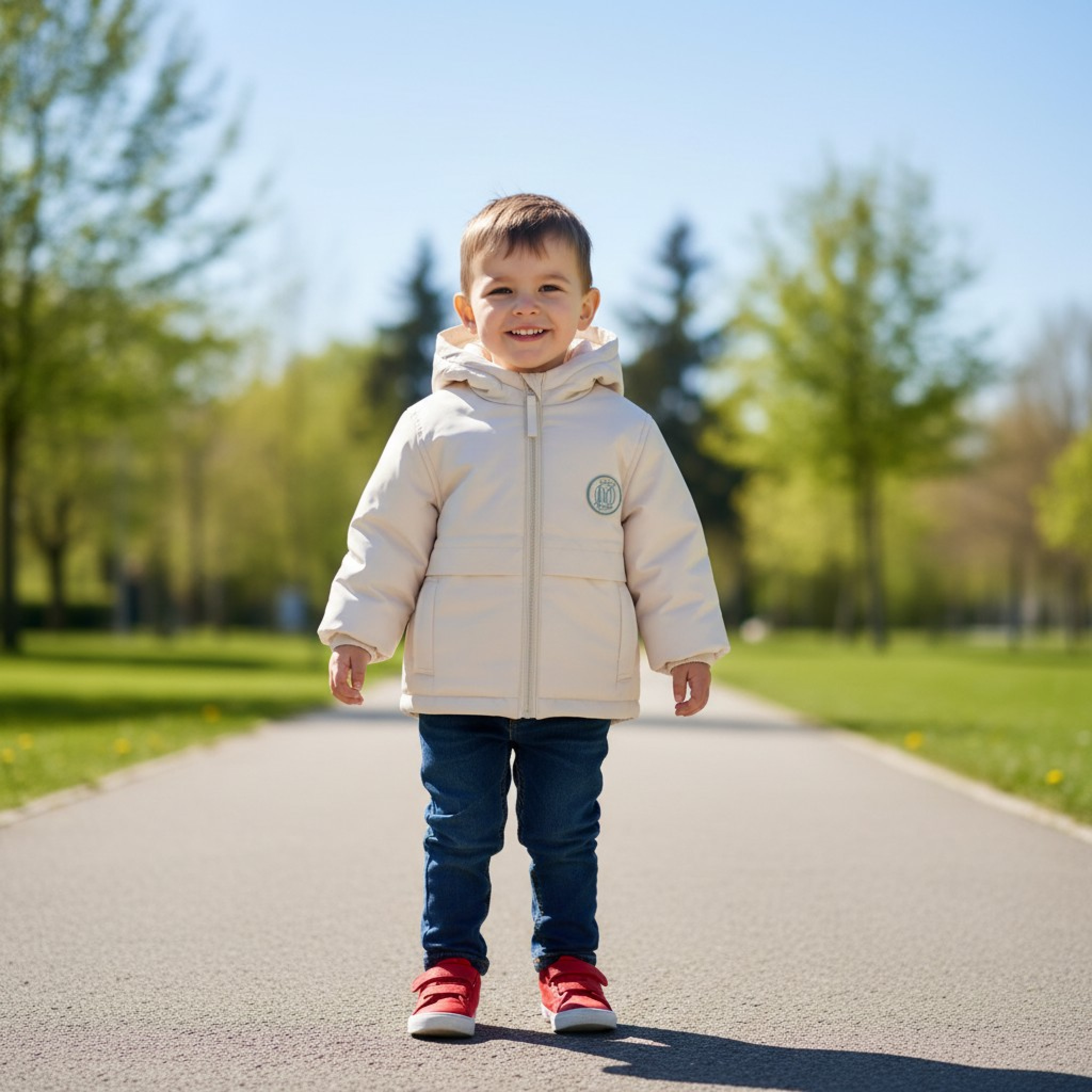 Mintini MB5901B  MB5901B White Hooded Winter Coat (3-5 Years)