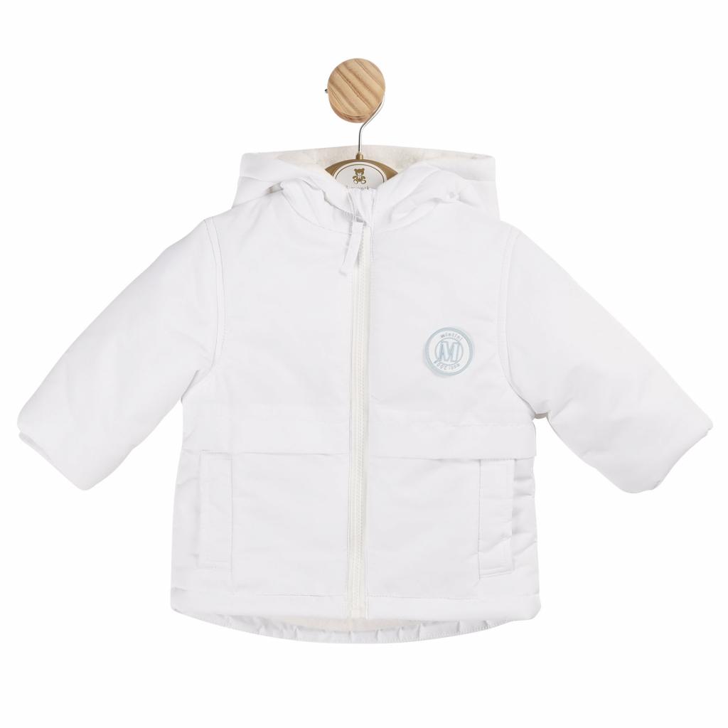 Mintini MB5901A  MB5901A White Hooded Coat (12-24 months)