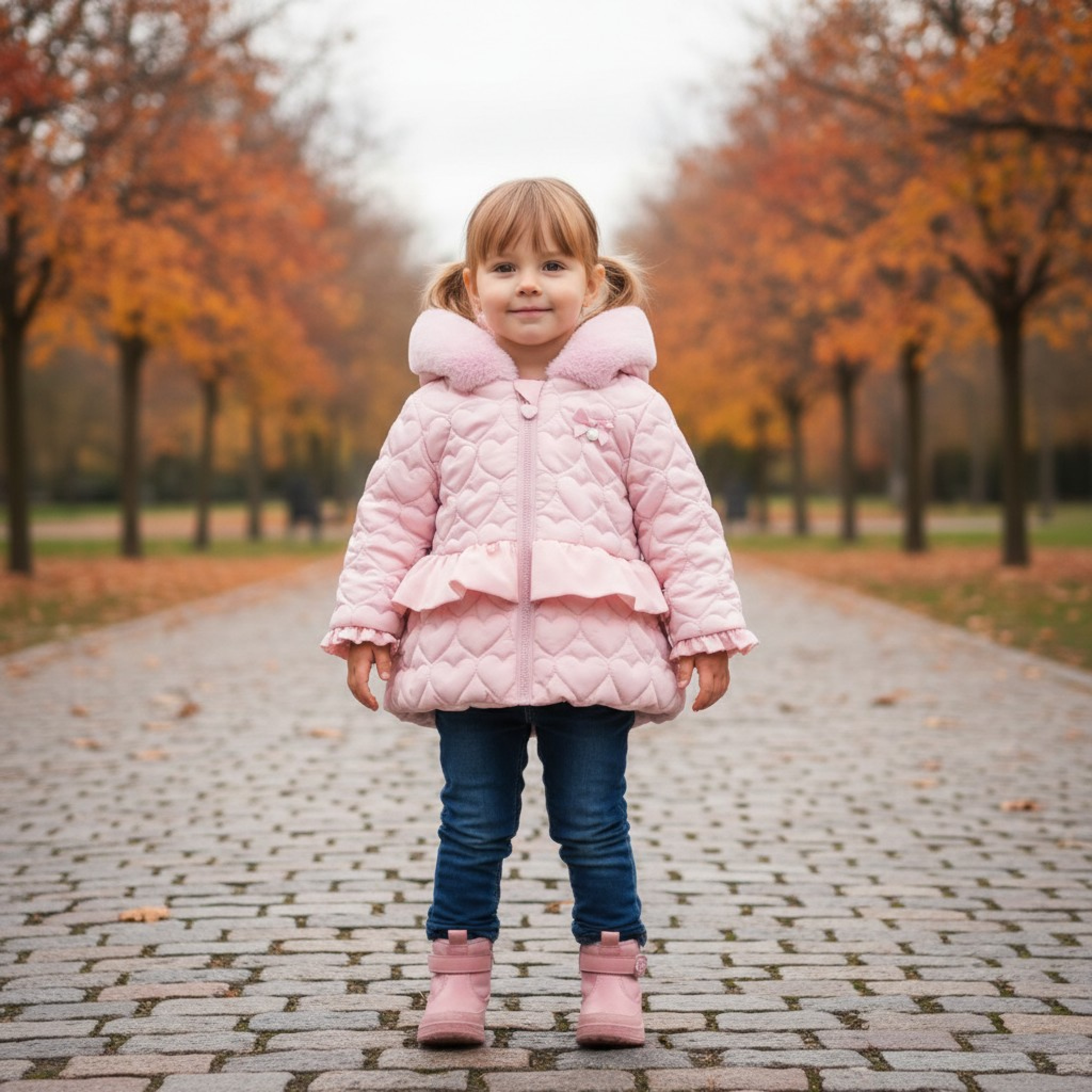 Mintini MB5919B  MB5919B Pink "Hearts and Frills" Winter Coat (3-5 years)