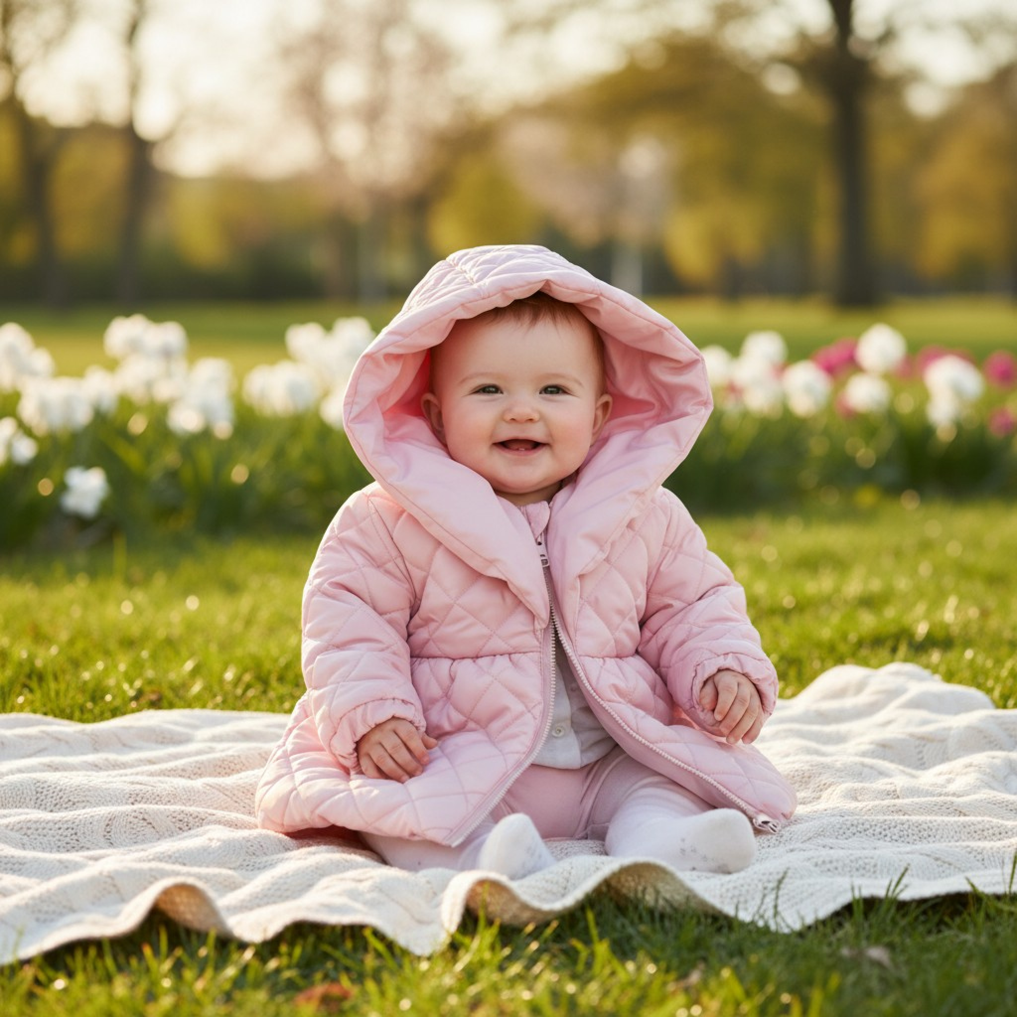 Mintini MB5928  MB5928-P Pink Quilted Winter Coat (3-9 months)