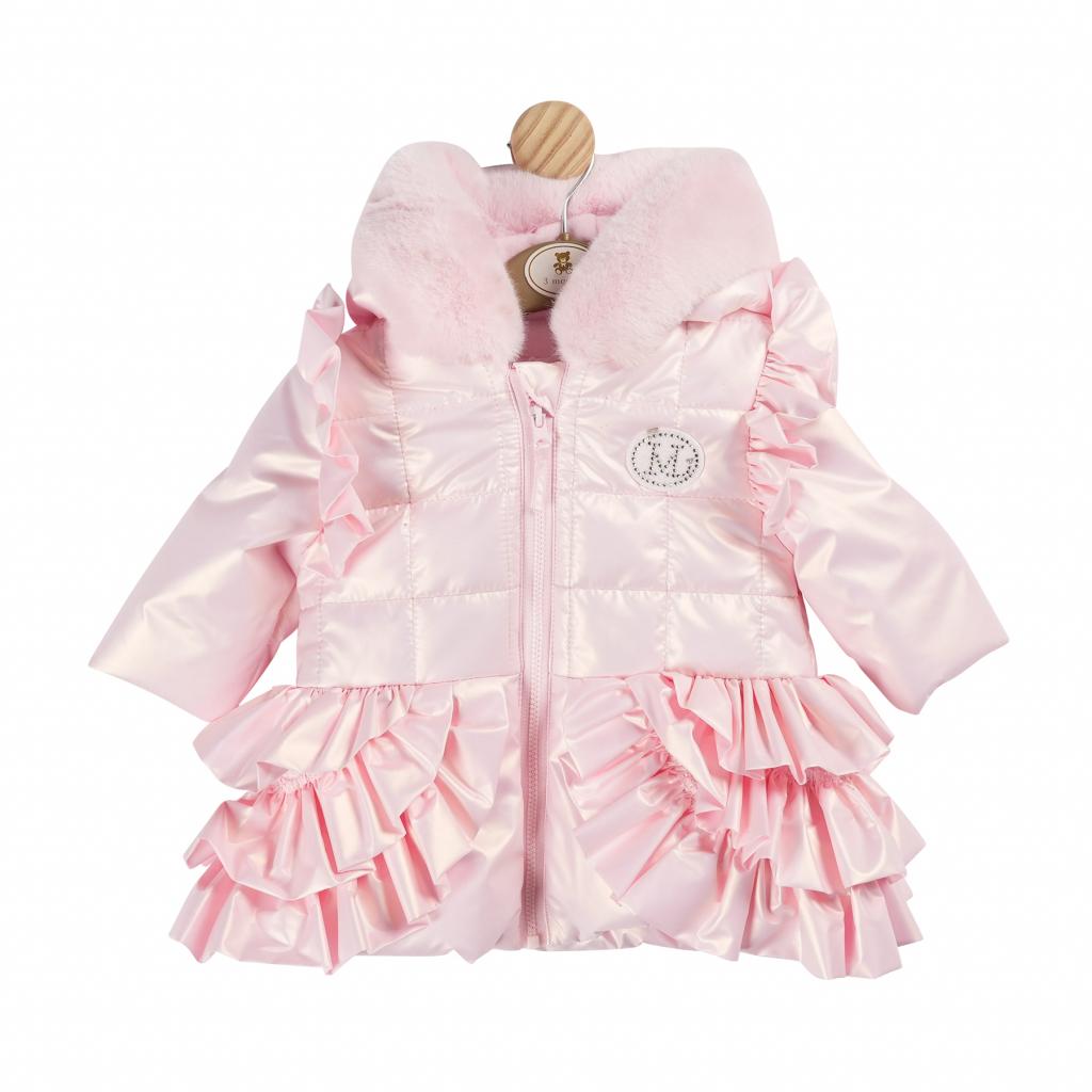 Mintini MB5933 * MB5933 Pink Pearlised "Frills" Coat (3-9 months)