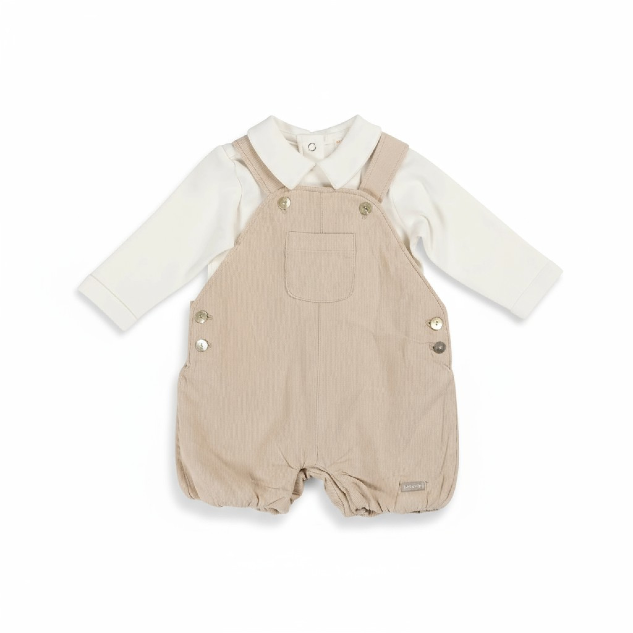 Mintini MB6003 3=5056590135153,6=5056590135160,9=505659013517 MB6003T  Warm Lined Baby Cord Short Dungaree Set (3-9 months)
