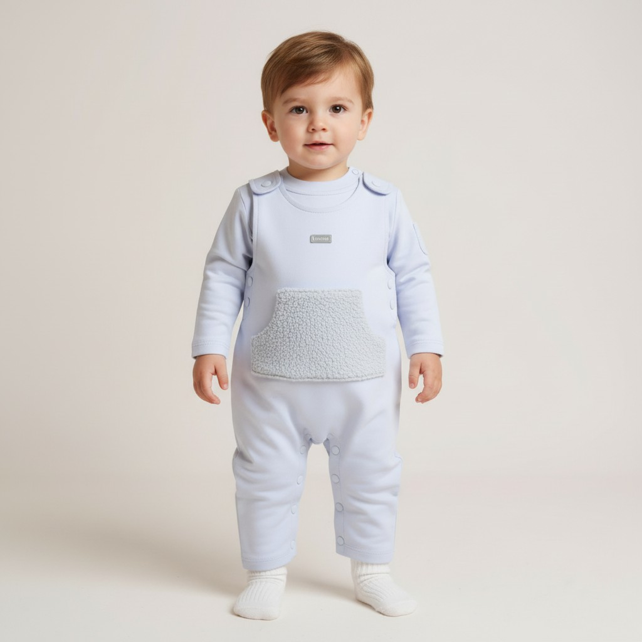 Mintini MB6024A 12m = 5056590136235, 18m = 5056590136242, 24m = 5056590136259 MB6025A Sky Dungaree Set (12-24 months)