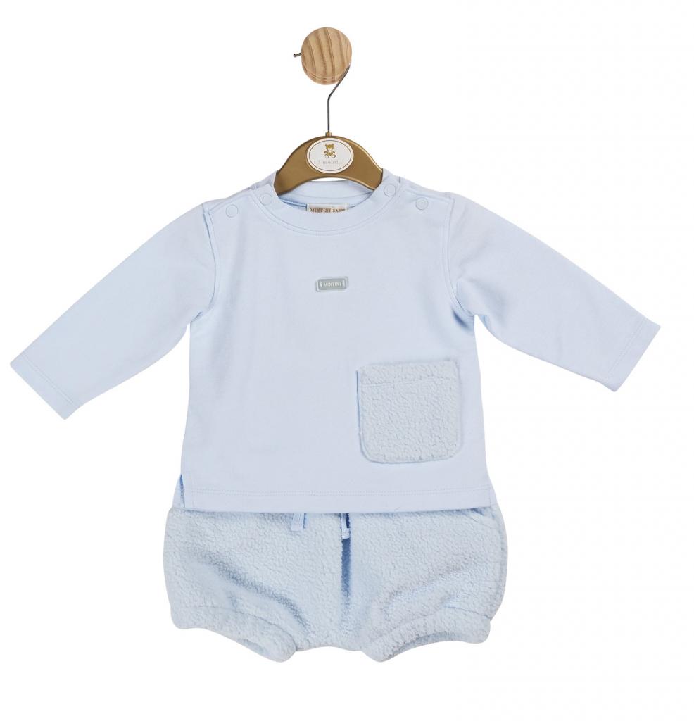 Mintini MB6026 3m = 5056590136266, 6m = 5056590136273, 9m = 5056590136280 MB6026 Sky Bloomer Set (3-9 months)