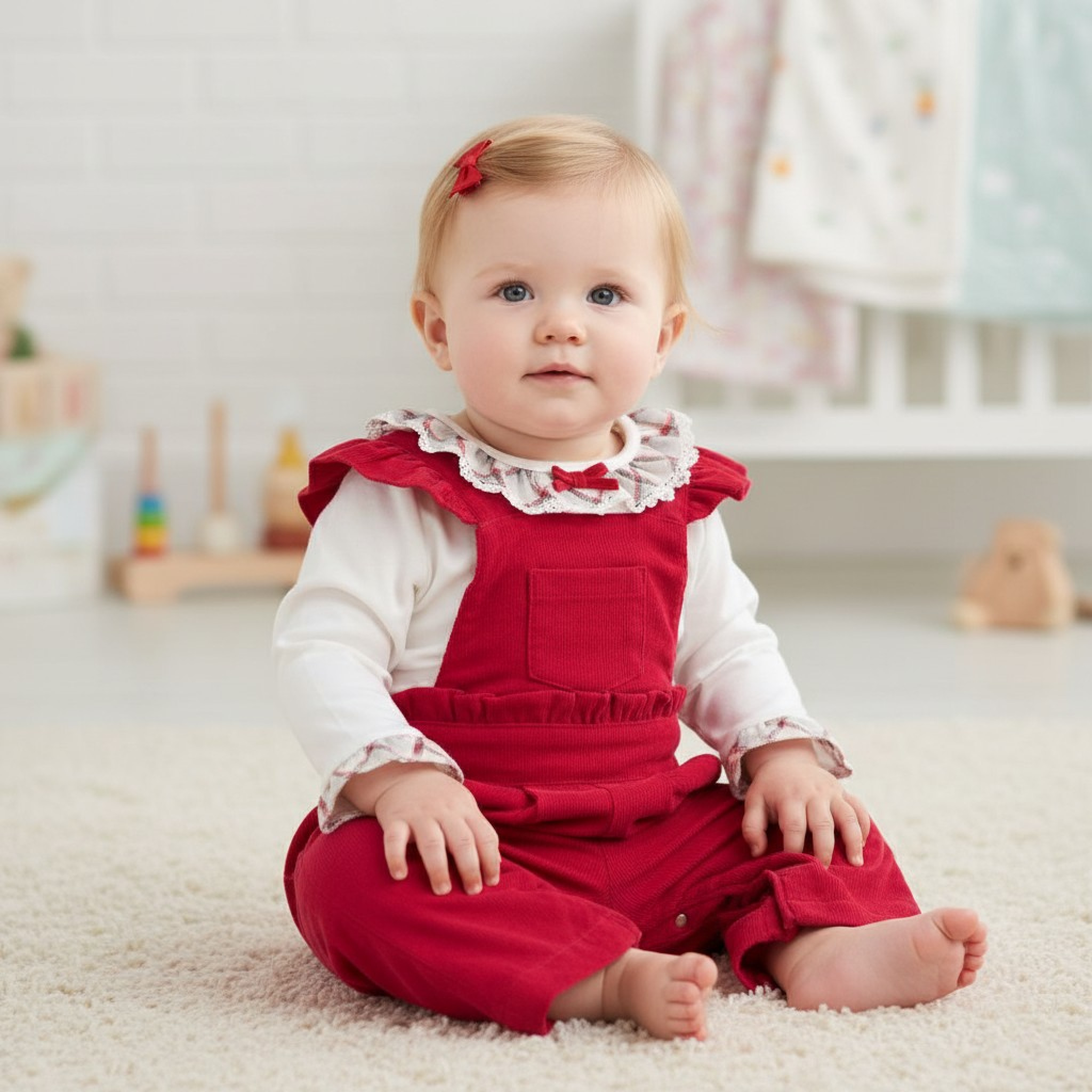 Mintini MB6076A 12=50565901377068=5056590137713,24=5056590137720 MB6076A  Warm Lined Baby Cord Dungaree Set (12-24 months)