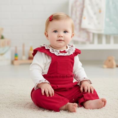 MB6076A   Warm Lined Baby Cord Dungaree Set  (12-24 months)