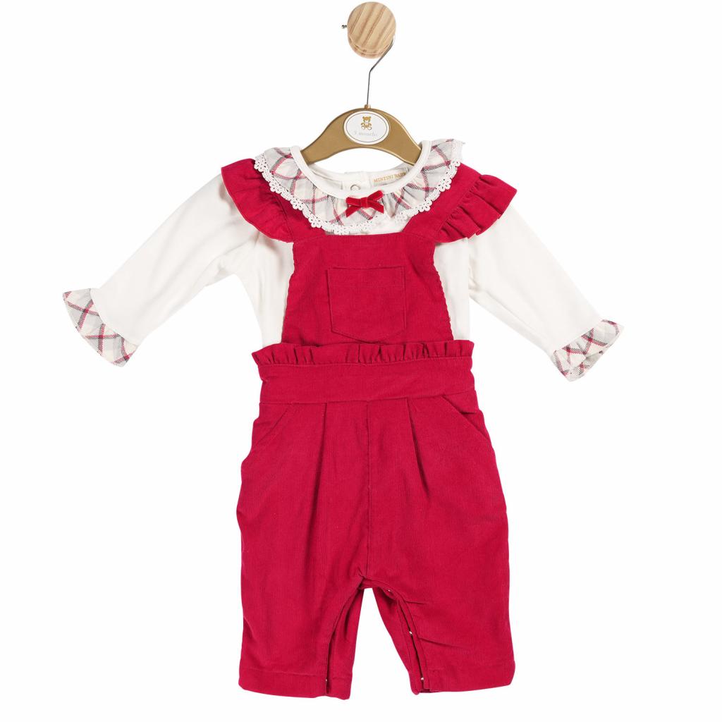 Mintini MB6076A 12=50565901377068=5056590137713,24=5056590137720 MB6076A  Warm Lined Baby Cord Dungaree Set (12-24 months)