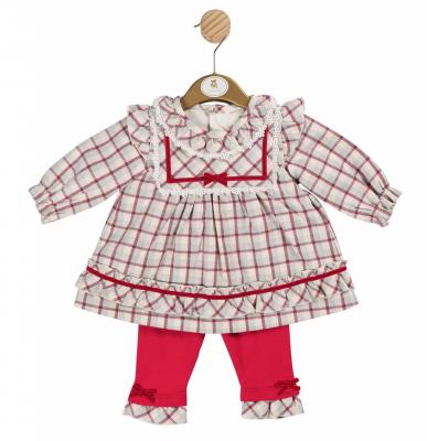 Mintini MB6078A 12=5056590137829,18=5056590137836,24=5056590137843 MB6078AR Checked Dress Set (12-24 months)
