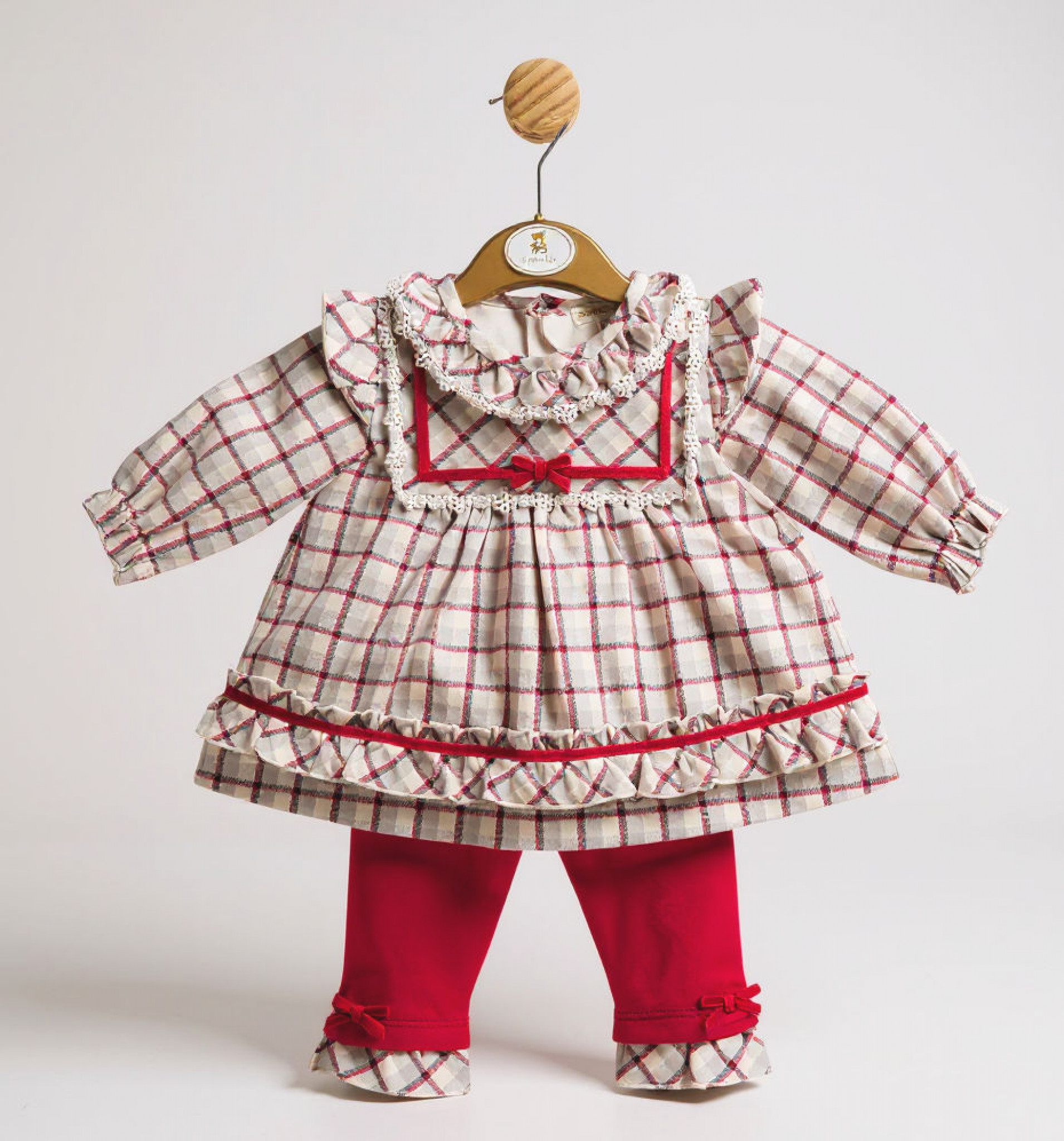 Mintini MB6078 3=5056590137799,6=5056590137805,9=5056590137812 MB6078R Checked Dress Set (3-9 months)