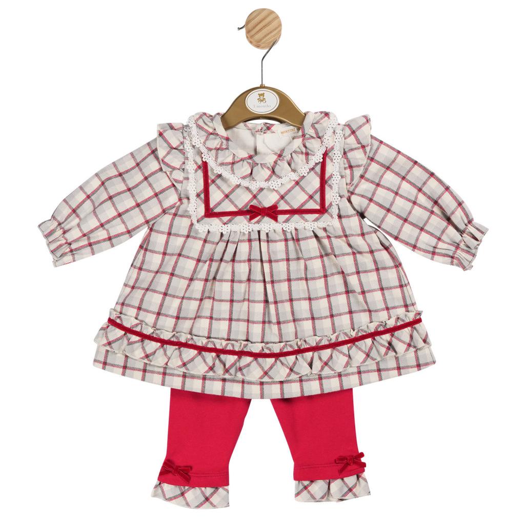 Mintini MB6078 3=5056590137799,6=5056590137805,9=5056590137812 MB6078 Checked Dress Set (3-9 months)