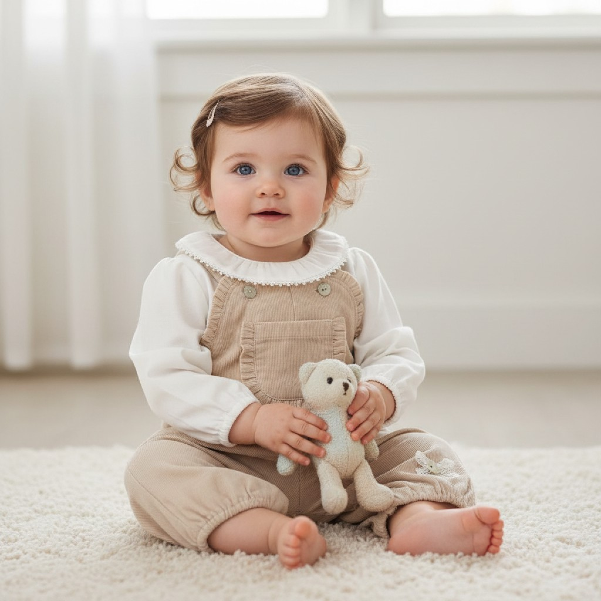 Mintini MB6114A 12=5056590138550,18=5056590138567,24=5056590138574 MB6114A  Warm Lined Baby Cord  Dungaree Set (12-24 months)